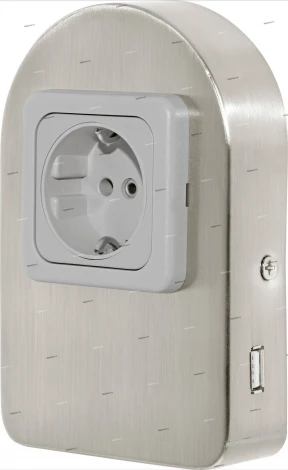 Розетка накладная с USB разъемом Eglo Taxano, никель с серым