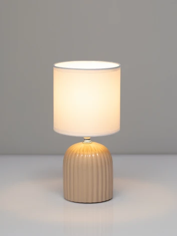Настольная лампа Rivoli May 7548-502 1 х Е14 40 Вт керамика бежевая с абажуром