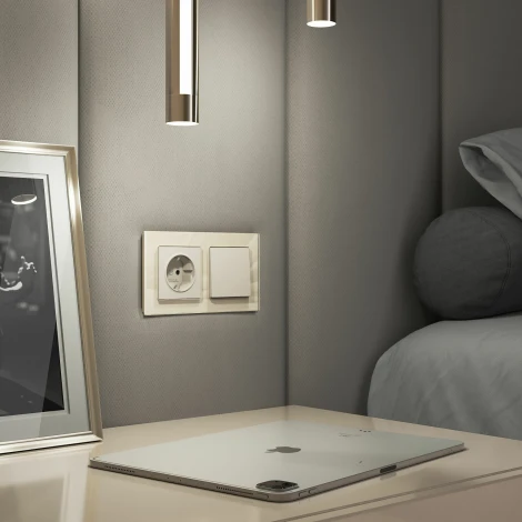 Выключатель одноклавишный проходной (айвори матовый) Werkel W1112062 (a059278)