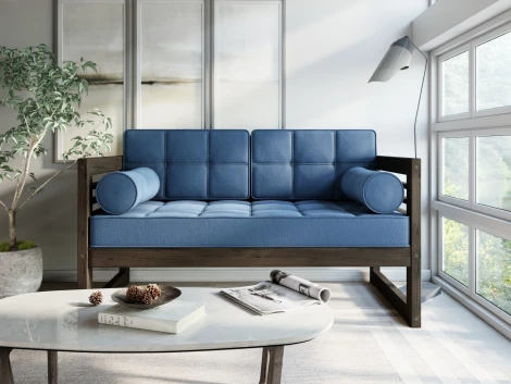 Диван Arsko прямой Сега М венге велюр синий