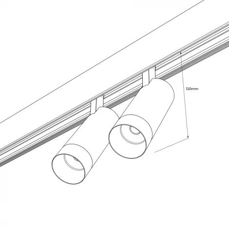 Трековый светильник магнитный 16V 48W RAUMBERG MGSPOT2X8 Bk 3000K (LED)