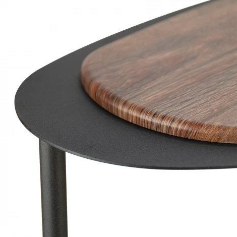 Стол журнальный МеталлАрт М036 коричневый дуб/черный Mebelik 009499