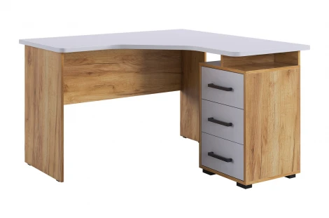 Лайт-2 Стол компьютерный 1200 угловой Mebelson (ЛДСП/Дуб крафт золотой,Белый) арт.SKL2.2N02.2725