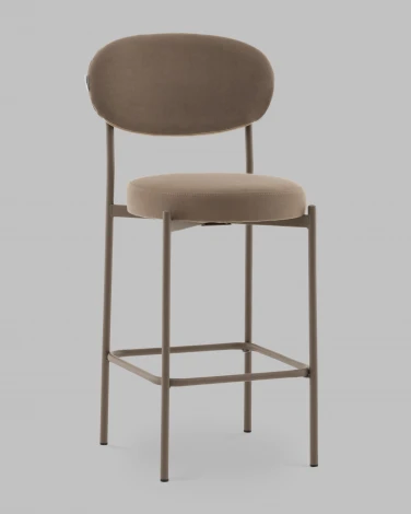Стул Полубарный Бриф DD велюр капучино каркас капучино муар Stool Group арт.УТ000041511