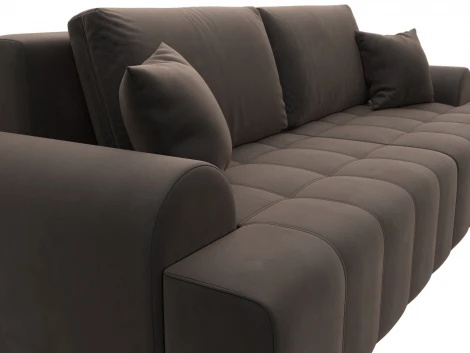 Диван прямой Лига-080 (ДСП/Пластик/Велюр/Коричневый) Лига Диванов 131118