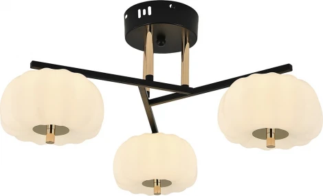 Потолочный светодиодный светильник на штанге Escada Halma 10301/3LED 30Вт, 2305лм, 3000-6000K, Ra>80, изменение цветовой температуры с помощью выключателя, металл/пластик, черный/белый/золото