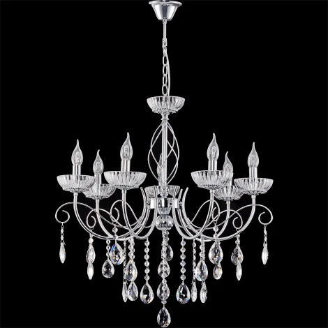 Подвесная люстра Reluce 04202-0.4-07 CR (220V, подвески, на цепи, подсвечник, свеча)