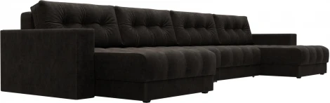 Диван П-образный с декором Лига-049 НПБ Лонг Лига Диванов (Велюр) арт.128567