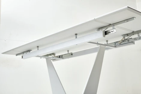 Стол Ниагара 140 БЕЛЫЙ МРАМОР, стекло / БЕЛЫЙ,