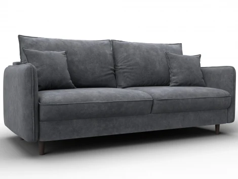 Диван прямой Лига-064 НПБ (ДСП/Дерево/Велюр/Темно-серый) Лига Диванов 129622