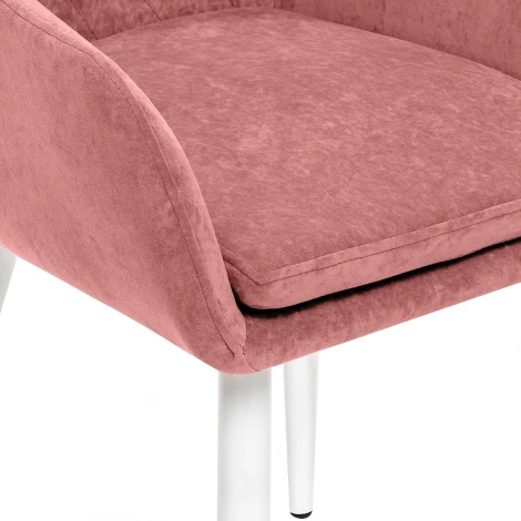 Стул с подлокотниками Слим, каркас Белый, велюр Персиковый 2500000185915 Leset