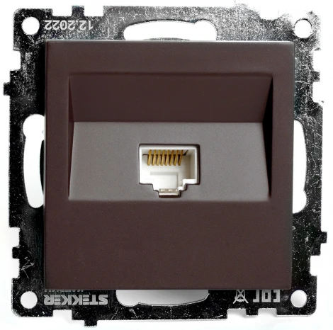 Розетка Ethernet RJ-45 (коричневый) Stekker Катрин 49023