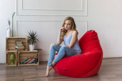 Кресло мешок Dreambag Груша Красный Микровельвет (XL, Классический) 5013421