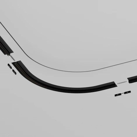Коннектор радиусный R600 встраиваемый под ГКЛ 9,5мм черный Maytoni Accessories for tracks Levity TRA184-R600-12B