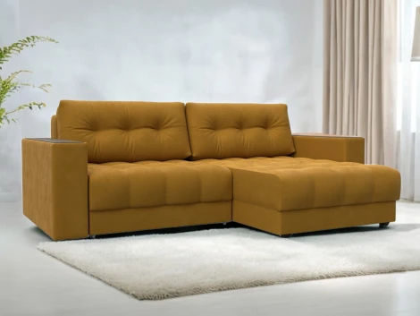 Диван угловой с декором Лига-049 НПБ Лига Диванов (Велюр) арт.128461