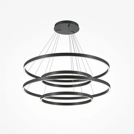 Подвесной светильник ярусный светодиодный Maytoni Rim MOD058PL-L174BK (220V, на тросе)