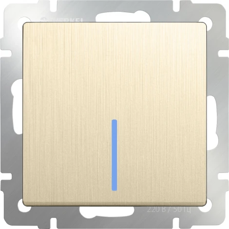 Выключатель одноклавишный с подсветкой (шампань рифленый) Werkel W1110110 (a051413)