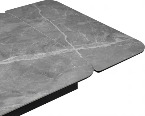 Стол Arthur раскладной 120-184x80x75см, керамогранит серый мрамор Greys Grey, чёрный Bradex Home арт.RF 0656