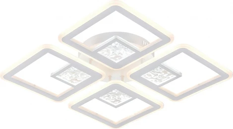 Потолочная люстра светодиодная с таймером Escada Hydria 10277/4LED 120Вт, с ПДУ, металл/акрил/стекло, белый/прозрачный (220V)