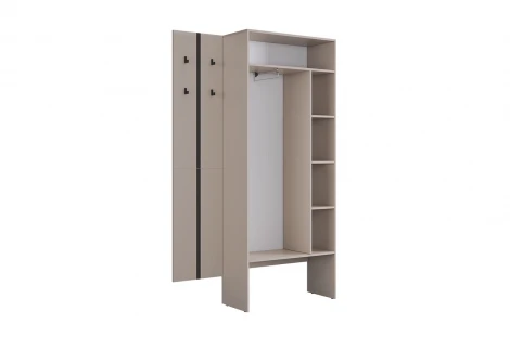 Прихожая "Мебельсон К27" (1200х350х1950) Mebelson (ЛДСП,Пластик/Бежевый) арт.ПК0027Мебельсон.3367
