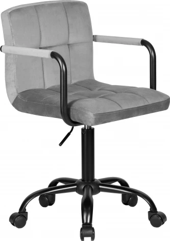 Офисное кресло для персонала DOBRIN TERRY BLACK (серый велюр (MJ9-75))
