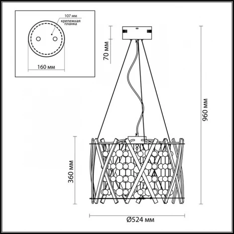 Подвесной светильник Odeon Light Brion 4094/60LA