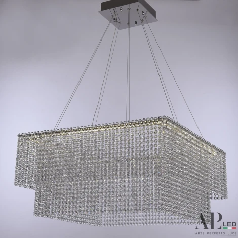Подвесная люстра светодиодная APL LED Sicilia SH04.71.C.Ni.4000 (220V, хрусталь, на тросе)