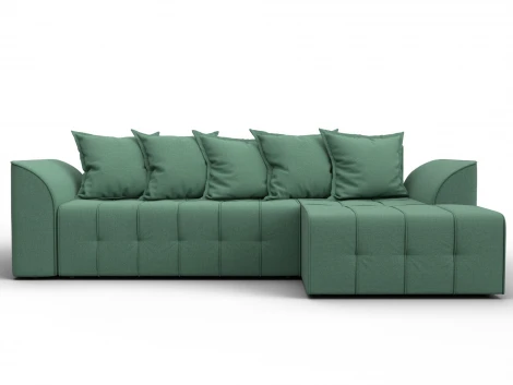 Диван угловой Лига-113 угол правый (ДСП,Рогожка/Зеленый) Лига Диванов 136706