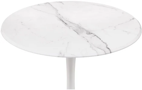 Стол деревянный Woodville Тулип 90х73 мрамор белый / белый 530834