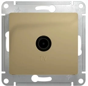 ТВ-розетка встраиваемая проходная (титан) Systeme Electric Glossa GSL000492