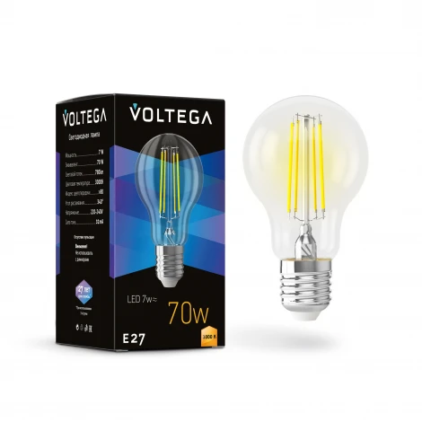 Светодиодная лампа A60 7W 3000K E27 Voltega General purpose bulb E27 7W 7225