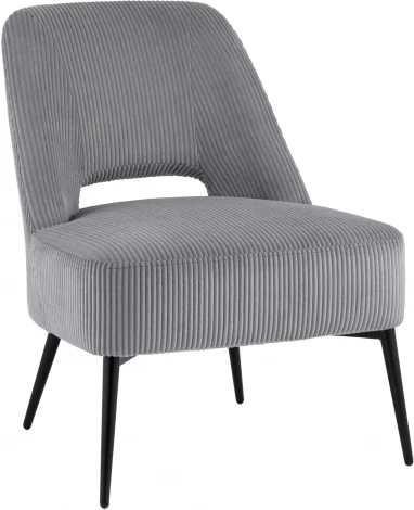Кресло лаунж Stool Group Бостон велюр рельефный светло-серый арт.УТ000039985
