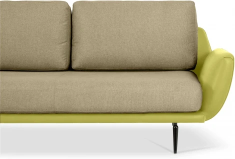 Диван Ispani угловой левый ОГОГО (арт.799392), (Ткань,Экокожа/Коричневый,Зеленый)