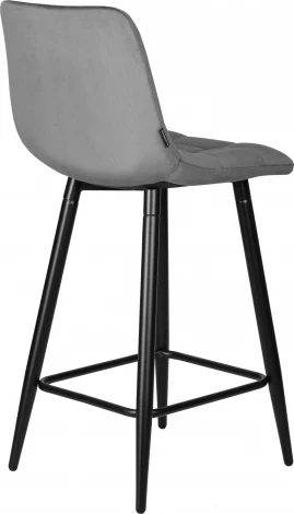 Стул полубарный DOBRIN OLIVIA (черные матовые ножки, темно-серый велюр (108-91))