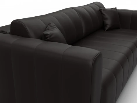 Диван прямой Лига-062 НПБ (ДСП,Фанера,ХДФ/Пластик/Экокожа/Коричневый) Лига Диванов 130272