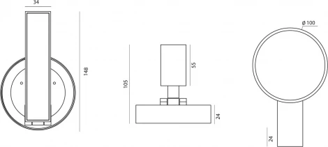 Трековый светильник для магнитного шинопровода 24V 14W Donolux Luna DL18791/Black Bronze 12W (LED, круглые)