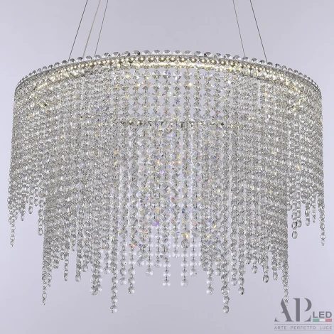 Подвесная люстра светодиодная APL LED Sicilia SH02.55.D.Ni.4000 (220V, хрусталь, на тросе)