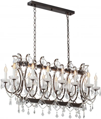 Подвесная люстра большая Vitaluce V5814-7/14, 14xE14 макс. 40Вт V5814-7/14 (220V, подвески, на цепи, подсвечник, свеча)