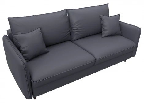 Диван прямой Лига-064 НПБ (ДСП/Дерево/Экокожа/Серый) Лига Диванов 129930