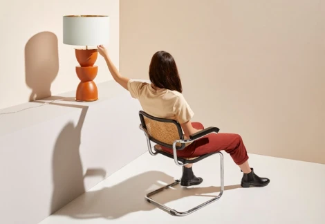 Настольная лампа золотой металл, белый абажур Aromas del Campo Metric NAC117 Shiny Gold + 801011/41