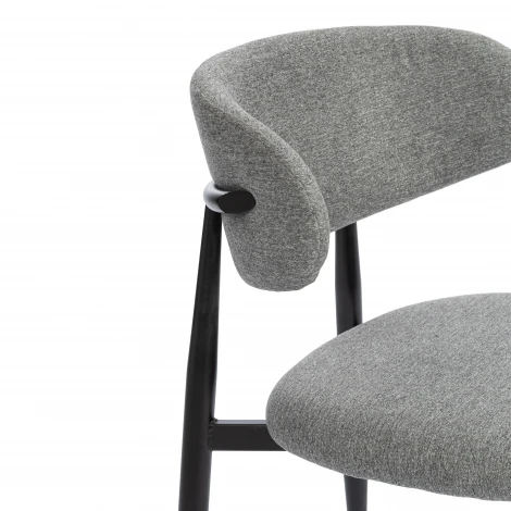 Стул обеденный Belsay/Белси велюр/металл, светло-серый/черный, 46х53х79см (Комплект из 4 шт.) Tetchair 25681