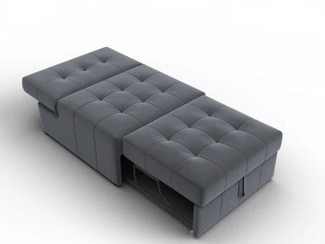 Кресло-кровать Лига-107 (80) (ЛДСП,Брус,Фанера,Велюр/Серый) Лига Диванов 134898