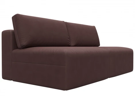 Диван прямой модульный Лига-060 НПБ (ЛДСП,Брус,Фанера/Пластик/Замша/Бордовый) Лига Диванов 129465