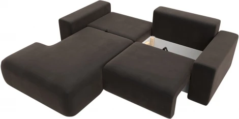 Диван угловой Лига-036 НПБ Классик левый угол (Коричневый/Велюр) Лига Диванов арт.121377L