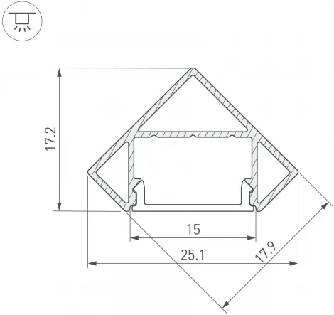 Профиль SL-KANT-H18-2000 BLACK (Arlight, Алюминий) 049430