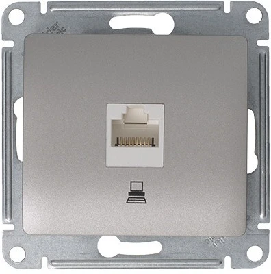 Розетка встраиваемая Ethernet RJ-45 (платина) Systeme Electric GSL001281K