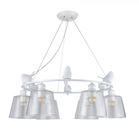 Подвесная люстра Arte Lamp Passero A4289LM-6WH (220V, на тросе, птички)