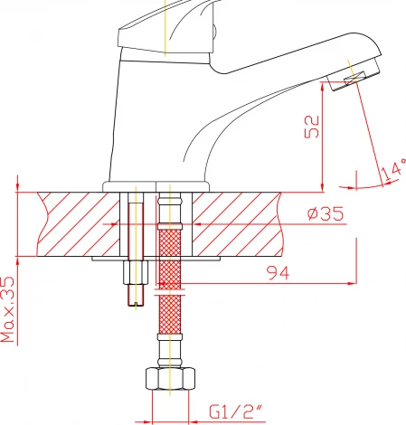 Смеситель 1 Orange Gabi M81-021cr для раковины