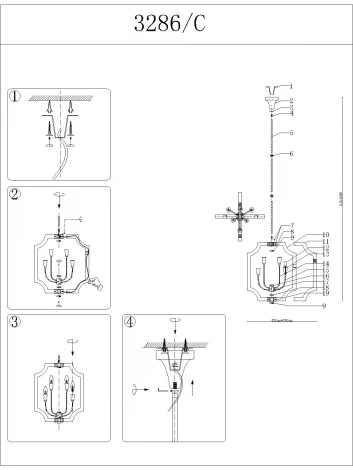 Потолочная люстра Newport 3280 3286/C