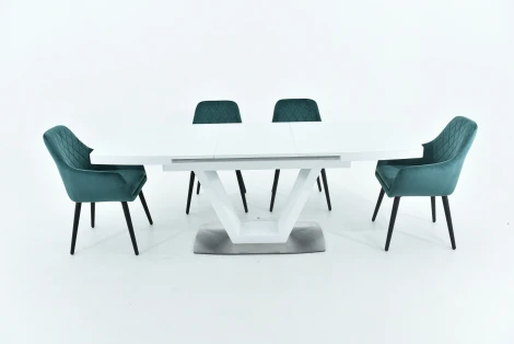 Стол Фоджа, Стекло, 140см, Белый, Аврора